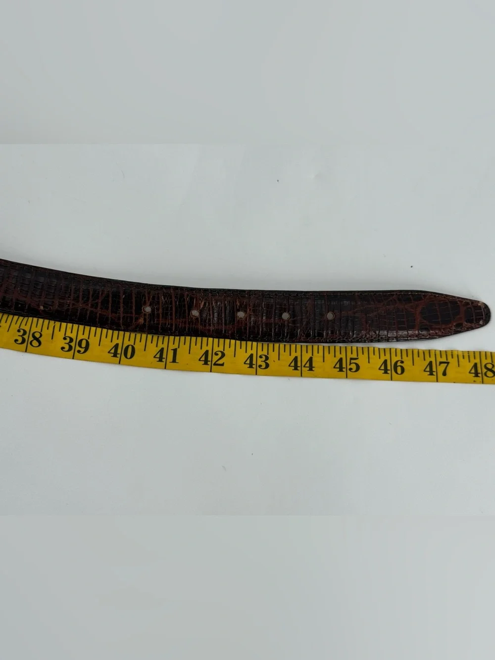 Vintage Croc Embossed‎ Italian Leather Belt 42